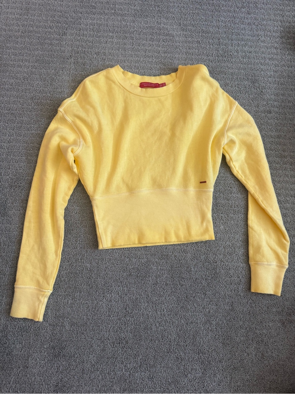 n:PHILANTHROPY Yellow Cropped Sweatshirt